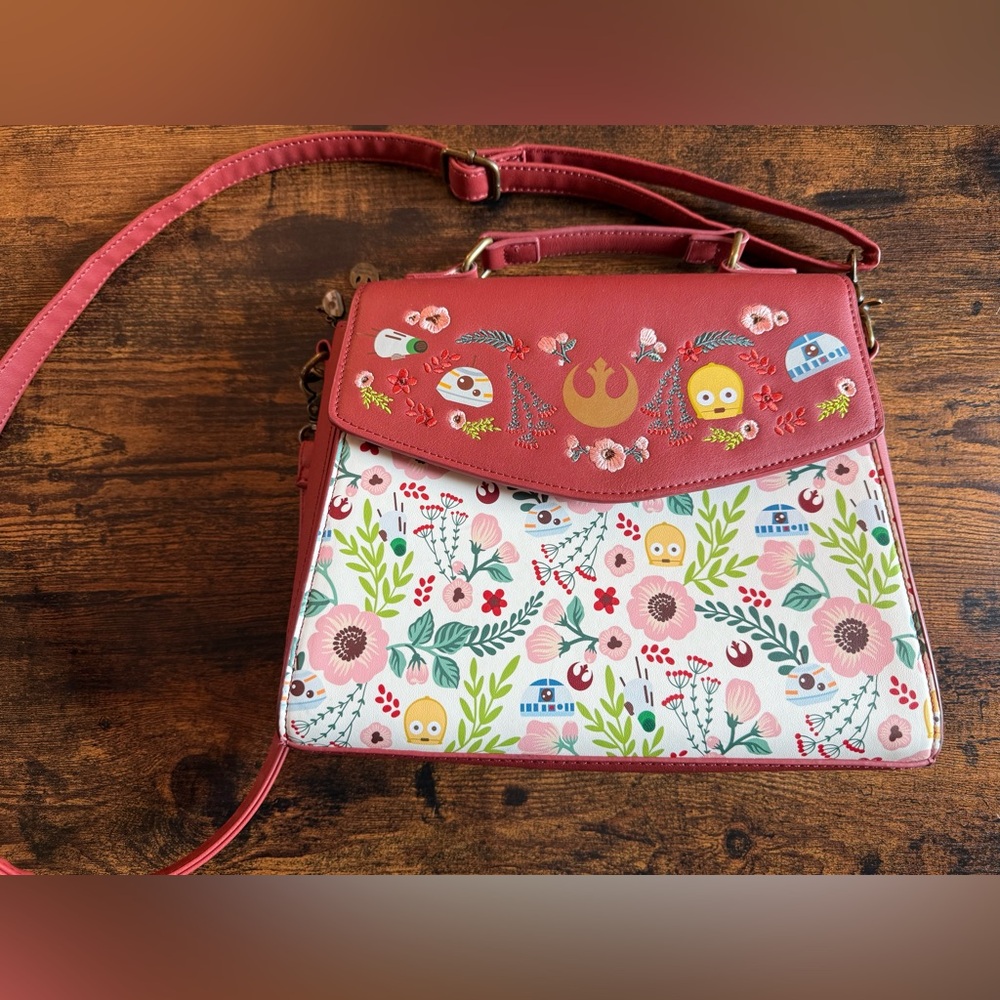 Loungefly Disney Star Wars Floral Droids Crossbody Bag